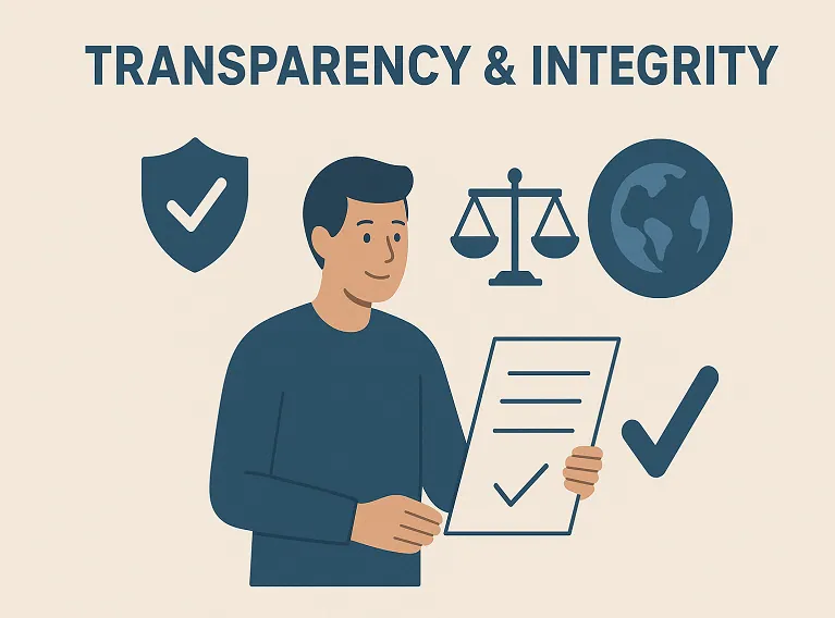 Illustration of transparency and integrity in business