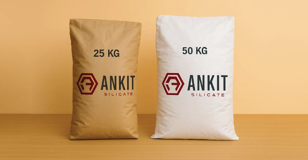 Sodium orthosilicate packed in 25 kg and 50 kg bags