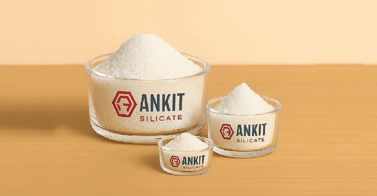 Sodium metasilicate nonahydrate in Ankit Silicate glass bowls