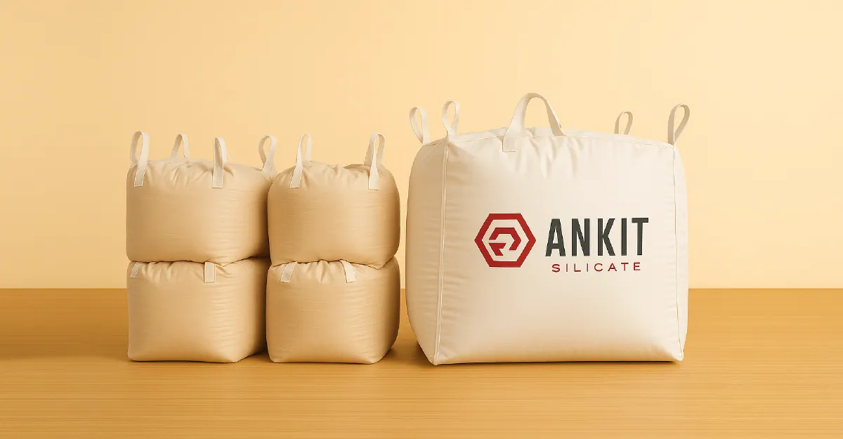 Sodium metasilicate pentahydrate packed in bags and jumbo bags